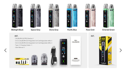 正版 UWELL Caliburn G3 PRO咖哩棒G3 PRO主機套裝/G3空倉（4入組）